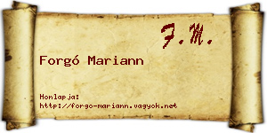 Forgó Mariann névjegykártya